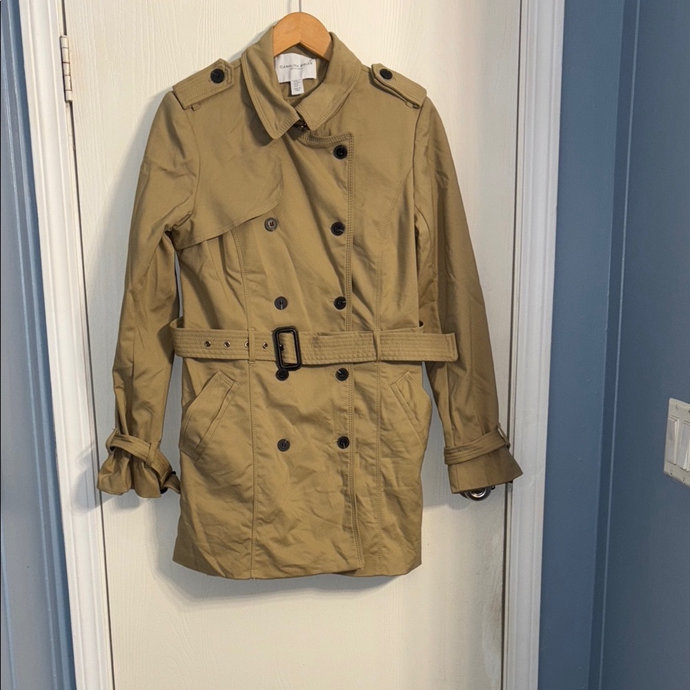 Carolina Belle Tan Double-Breasted Trench Coat